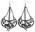 Filigreed Floral Bird Dangle Earrings Silver-Tone - E23516