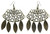 Antiqued Filigreed Circle Pattern Dangle Earrings Gold-Tone - E23551