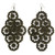 Antiqued Brass Filigreed Sunburst Chandelier Earrings Gold-Tone - E23849