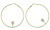 Faux Pearl Bead Hoop Earrings Gold-Tone - E32648