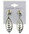 Leaf Cutaway Crystal Cage Dangle Earrings Silver-Tone - E32836A