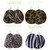 Velvet Animal Print Disc Dangle Earrings Assorted - E45534