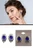 Large Blue Faceted Accent Clip-On Earrings Silver-Tone - C26790BL