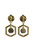 Hexagonal Exclamation Point Dangle Clip-On Earrings Gold-Tone - C36947
