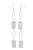 Long Crystal Grid Dangle Earrings Silver-Tone - E6724A