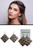 Embossed Pattern Square Dangle Earrings Brown - E23429R