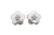 Perforated Flower Clip-On Earrings Silver-Tone - C1855A