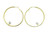 Two-Loop Imitation Pearl Hoop Earrings Gold-Tone - E32652