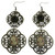 Antiqued Filigreed Floral Cameo Dangle Earrings Assorted  - E3833B
