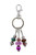 Chain Dangle Split-Ring Keychain Silver-Tone With Assorted Color Beads - KEKC10003R