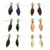 Multi-Color & Silver-Tone Metal Stud-Earrings With Faceted Accents 12 Per Package E108C