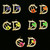 Lock Key Alphabet Stud-Earrings With Crystal Accents Multi-Color 12 Per Package E135C