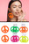 Neon Peace Sign Dangle-Earrings Multi-Color 12 Per Package E1447C