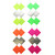 Textured Neon Ethnic-Earrings Multi-Color & Silver-Tone 12 Per Package E1497C