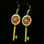 Keys Flowers Dangle-Earrings  With Crystal Accents Multi-Color 12 Per Package E153B
