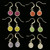 Assorted colored hoop dangles E1732c