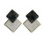 Glitter Stud-Earrings With Faceted Accents Silver-Tone & Black 12 Per Package E200A
