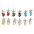 Starfish Stud-Earrings With Crystal Accents Multi-Color & Gold-Tone 12 Per Package E201C