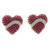 Heart Stud-Earrings Assorted-Color & Gold-Tone 12 Per Package E21C