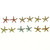 Nautical Starfish Stud-Earrings With Crystal Accents Gold-Tone & Multi-Color 12 Per Package E224C