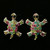 Turtles Stud-Earrings With Crystal Accents Multi-Color & Silver-Tone 12 Per Package E321C