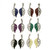 Leaves Dangle-Earrings With Crystal Accents  Multi-Color 12 Per Package E331BB