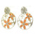 Flowers Dangle-Earrings With Rhinstone Accents Silver-Tone & Multi-Color 12 Per Package E334C