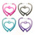 Ombre AB Finish Heart Dangle-Earrings With Crystal Accents Multi-Color & Silver-Tone 12 Per Package E4519C