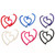 Heart Dangle-Earrings With Crystal Accents  Multi-Color 12 Per Package E4541C