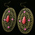 Filigree Dangle-Earrings With Stone Accents Dual-Tone & Multi-Color 12 Per Package E5104C