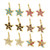 Starfish Dangle-Earrings With Crystal Accents Dual-Tone & Multi-Color 12 Per Package E5960C