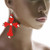 Spike Cross Dangle-Earrings Multi-Color & Silver-Tone 12 Per Package E7010C