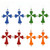 Spike Cross Dangle-Earrings Multi-Color & Silver-Tone 12 Per Package E7010C