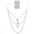 Tri-Tone Metal Necklace-Earrings With Tassel Accents 12 Per Package E7037GR