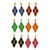 Diamond Shape Dangle-Earrings Multi-Color & Gold-Tone 12 Per Package E76C