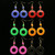 Multi-Color & Gold-Tone Metal Dangle-Earrings 12 Per Package E87C