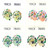 Flower Clip-on-Earrings Assorted-Color & Silver-Tone 12 Per Package C2202C