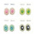Assorted-Color & Silver-Tone Metal Clip-on-Earrings With Bead Accents 12 Per Package C2205C
