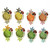 Glitter Flower Ladybug Clip-on-Earrings Assorted-Color & Silver-Tone 12 Per Package C2240C