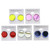 Assorted-Color Acrylic Clip-on-Earrings With Faceted Accents 12 Per Package C311C