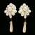 White & Gold-Tone Acrylic Clip-on-Earrings With Bead Accents 12 Per Package C69