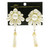 White & Gold-Tone Acrylic Clip-on-Earrings With Bead Accents 12 Per Package C69