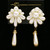 White & Gold-Tone Acrylic Clip-on-Earrings With Bead Accents 12 Per Package C69
