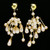 White & Gold-Tone Metal Clip-on-Earrings With Bead Accents 12 Per Package C7046