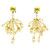 White & Gold-Tone Metal Clip-on-Earrings With Bead Accents 12 Per Package C7046