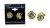 Gold tone cubic zirconia stud earrings with a rose design topping the stone CZ27