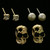 Skull Trio-Earrings With Crystal Accents Silver-Tone & Gold-Tone 12 Per Package T1017B