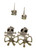 Skull Bow Trio-Earring Set With Crystal Accents Multi-Color & Silver-Tone 12 Per Package T1022C
