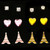 Heart Eiffel Tower Trio-Earring Set With Crystal Accents Multi-Color & Silver-Tone 12 Per Package T1151C