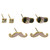 Mustache  Sandal Trio-Earrings With Crystal Accents Silver-Tone & Gold-Tone 12 Per Package T1205C